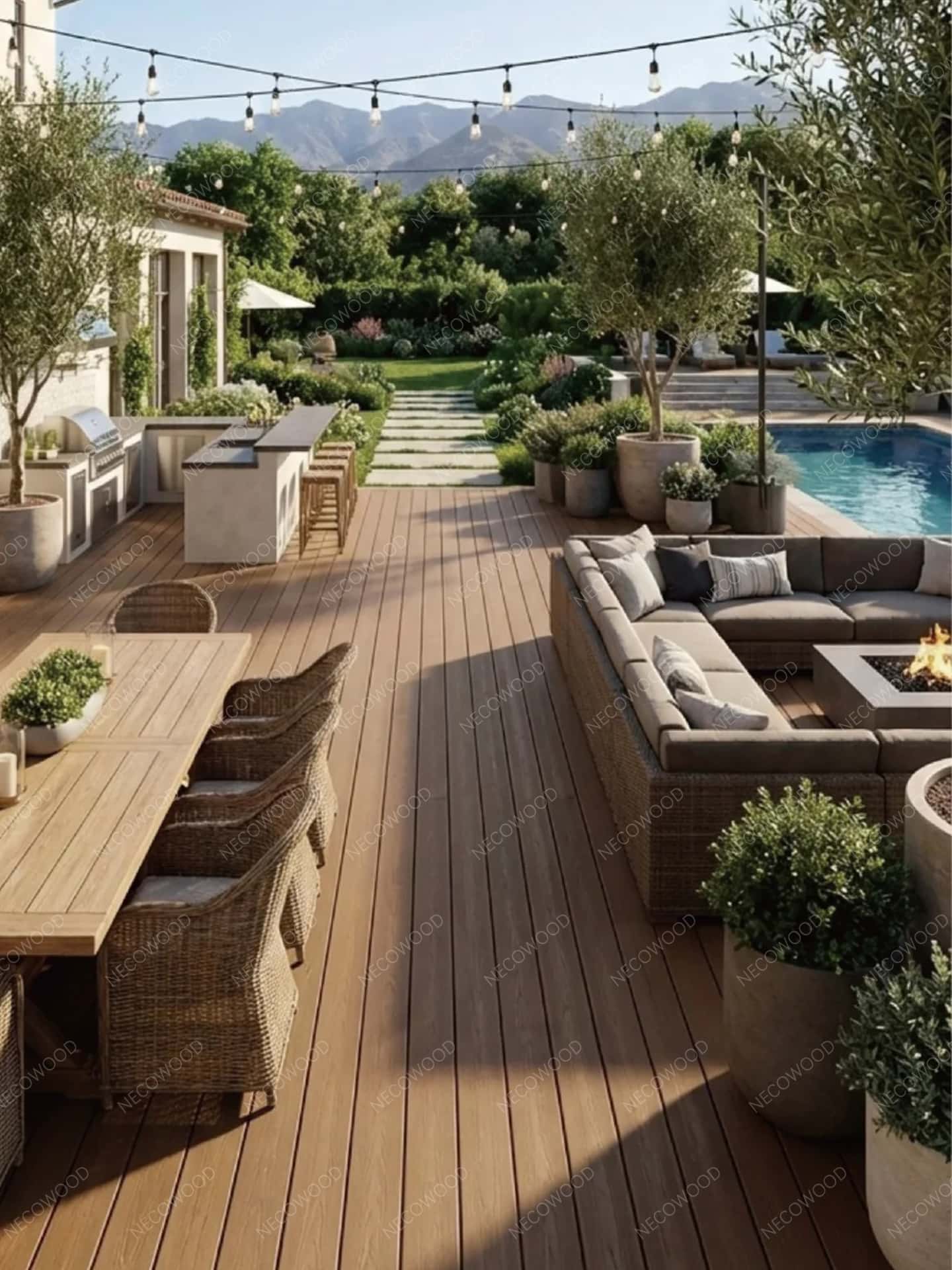 Hotel pool decking with Necowood ASA WPC, Gold Coast Australia